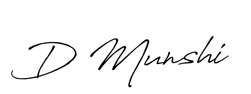 Antro_Vectra_Bolder is a professional signature style that is perfect for those who want to add a touch of class to their signature. It is also a great choice for those who want to make their signature more unique. Get D Munshi name to fancy signature for free. D Munshi signature style 7 images and pictures png