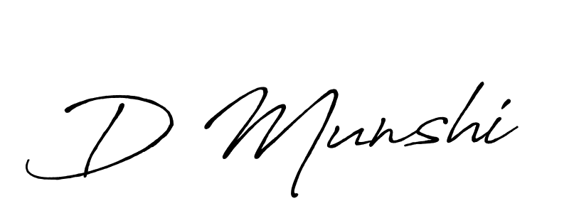 Design your own signature with our free online signature maker. With this signature software, you can create a handwritten (Antro_Vectra_Bolder) signature for name D Munshi. D Munshi signature style 7 images and pictures png