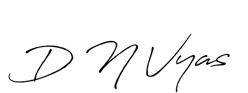 Use a signature maker to create a handwritten signature online. With this signature software, you can design (Antro_Vectra_Bolder) your own signature for name D N Vyas. D N Vyas signature style 7 images and pictures png