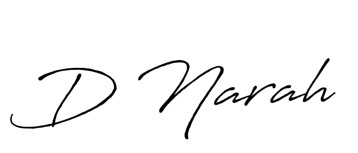 Create a beautiful signature design for name D Narah. With this signature (Antro_Vectra_Bolder) fonts, you can make a handwritten signature for free. D Narah signature style 7 images and pictures png