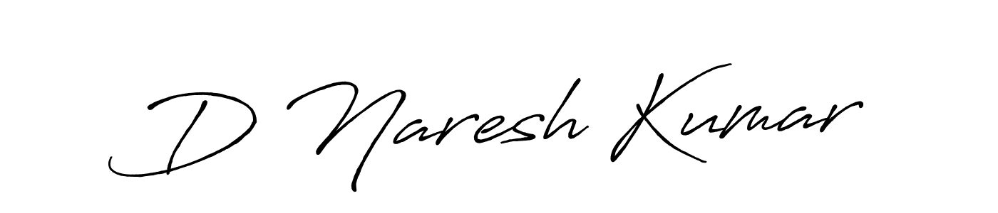 Design your own signature with our free online signature maker. With this signature software, you can create a handwritten (Antro_Vectra_Bolder) signature for name D Naresh Kumar. D Naresh Kumar signature style 7 images and pictures png