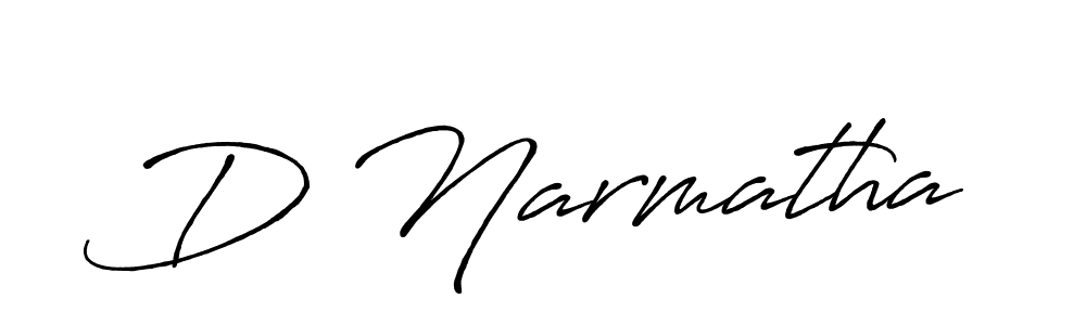 How to make D Narmatha name signature. Use Antro_Vectra_Bolder style for creating short signs online. This is the latest handwritten sign. D Narmatha signature style 7 images and pictures png