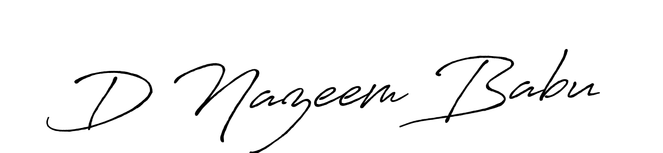 Also we have D Nazeem Babu name is the best signature style. Create professional handwritten signature collection using Antro_Vectra_Bolder autograph style. D Nazeem Babu signature style 7 images and pictures png