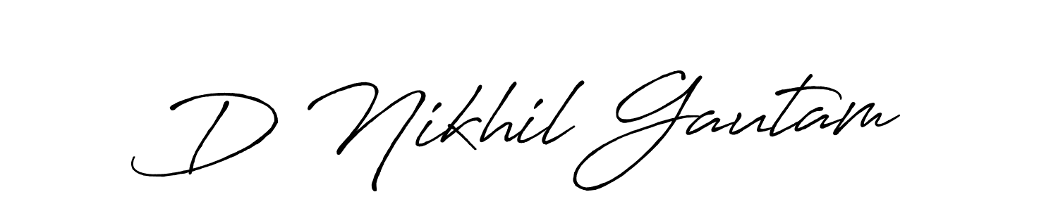 Make a beautiful signature design for name D Nikhil Gautam. With this signature (Antro_Vectra_Bolder) style, you can create a handwritten signature for free. D Nikhil Gautam signature style 7 images and pictures png