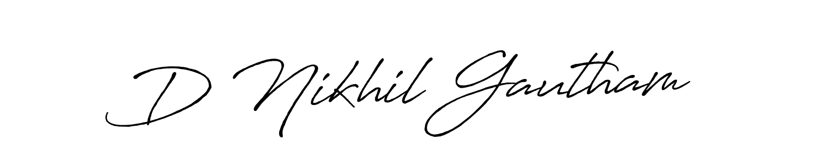 How to make D Nikhil Gautham signature? Antro_Vectra_Bolder is a professional autograph style. Create handwritten signature for D Nikhil Gautham name. D Nikhil Gautham signature style 7 images and pictures png