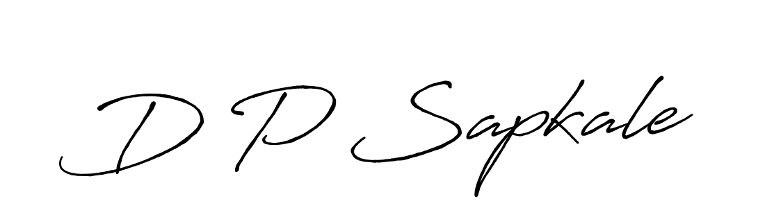 Create a beautiful signature design for name D P Sapkale. With this signature (Antro_Vectra_Bolder) fonts, you can make a handwritten signature for free. D P Sapkale signature style 7 images and pictures png
