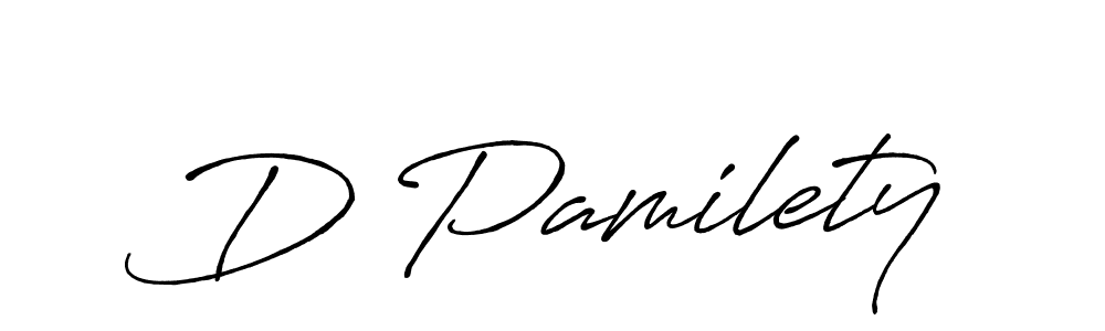 Make a beautiful signature design for name D Pamilety. With this signature (Antro_Vectra_Bolder) style, you can create a handwritten signature for free. D Pamilety signature style 7 images and pictures png