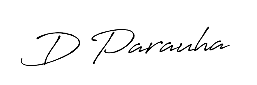 Make a beautiful signature design for name D Parauha. With this signature (Antro_Vectra_Bolder) style, you can create a handwritten signature for free. D Parauha signature style 7 images and pictures png