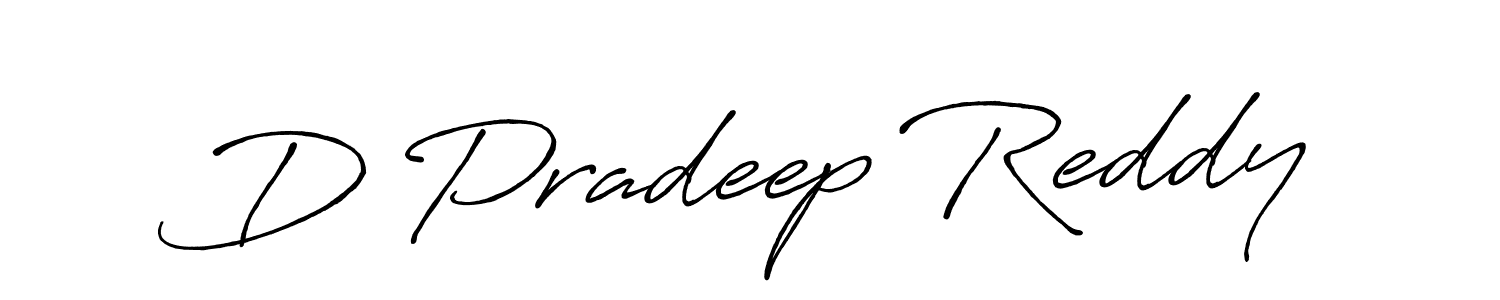 Create a beautiful signature design for name D Pradeep Reddy. With this signature (Antro_Vectra_Bolder) fonts, you can make a handwritten signature for free. D Pradeep Reddy signature style 7 images and pictures png
