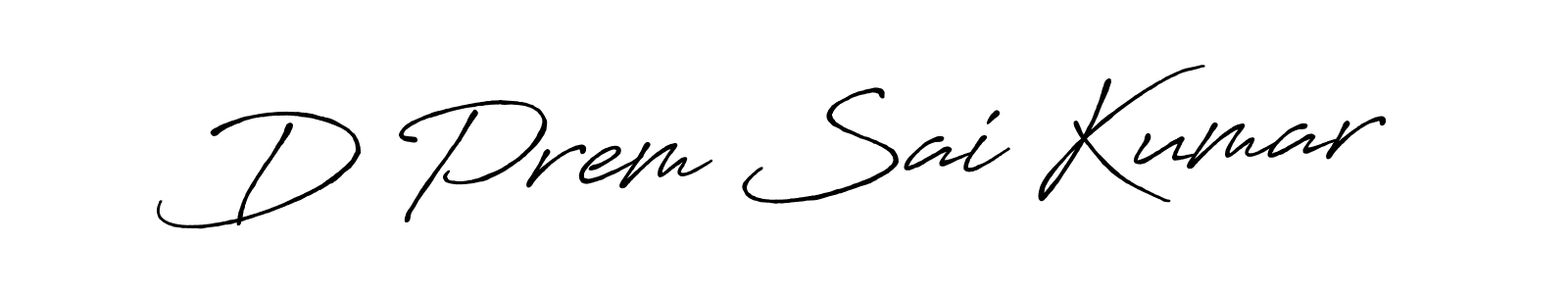 The best way (Antro_Vectra_Bolder) to make a short signature is to pick only two or three words in your name. The name D Prem Sai Kumar include a total of six letters. For converting this name. D Prem Sai Kumar signature style 7 images and pictures png