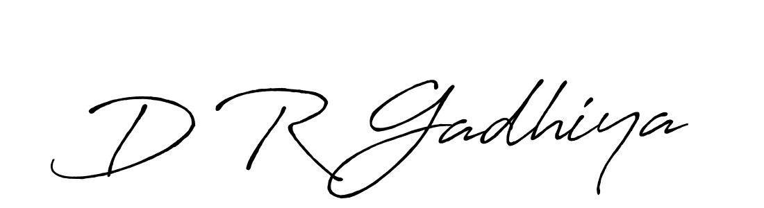 Use a signature maker to create a handwritten signature online. With this signature software, you can design (Antro_Vectra_Bolder) your own signature for name D R Gadhiya. D R Gadhiya signature style 7 images and pictures png