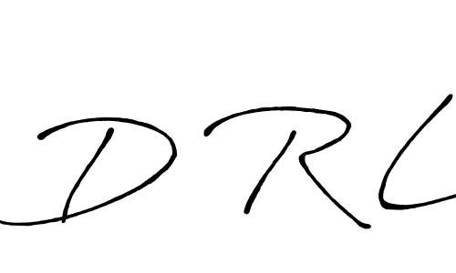 The best way (Antro_Vectra_Bolder) to make a short signature is to pick only two or three words in your name. The name D R L include a total of six letters. For converting this name. D R L signature style 7 images and pictures png
