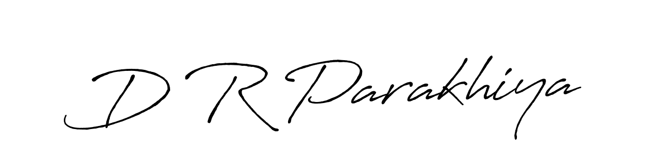 The best way (Antro_Vectra_Bolder) to make a short signature is to pick only two or three words in your name. The name D R Parakhiya include a total of six letters. For converting this name. D R Parakhiya signature style 7 images and pictures png