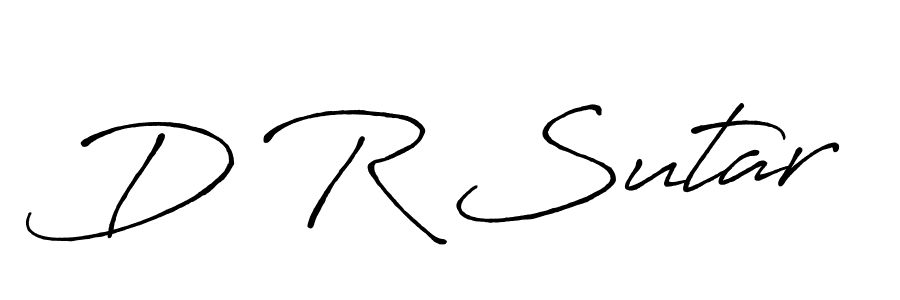 The best way (Antro_Vectra_Bolder) to make a short signature is to pick only two or three words in your name. The name D R Sutar include a total of six letters. For converting this name. D R Sutar signature style 7 images and pictures png