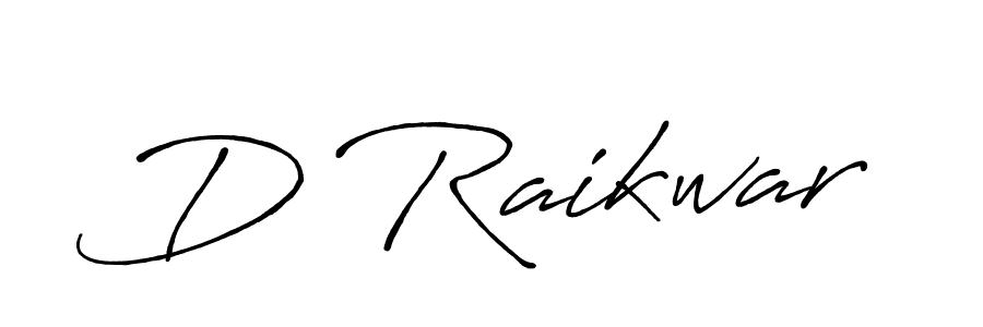 Use a signature maker to create a handwritten signature online. With this signature software, you can design (Antro_Vectra_Bolder) your own signature for name D Raikwar. D Raikwar signature style 7 images and pictures png