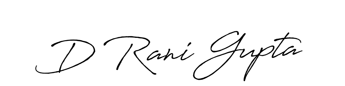 Antro_Vectra_Bolder is a professional signature style that is perfect for those who want to add a touch of class to their signature. It is also a great choice for those who want to make their signature more unique. Get D Rani Gupta name to fancy signature for free. D Rani Gupta signature style 7 images and pictures png