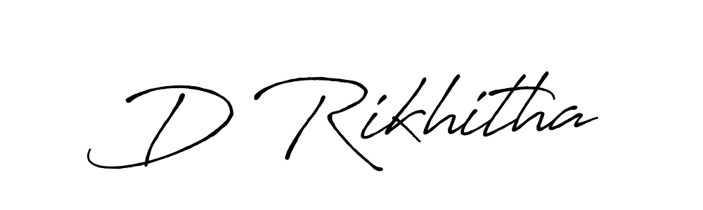 How to make D Rikhitha name signature. Use Antro_Vectra_Bolder style for creating short signs online. This is the latest handwritten sign. D Rikhitha signature style 7 images and pictures png