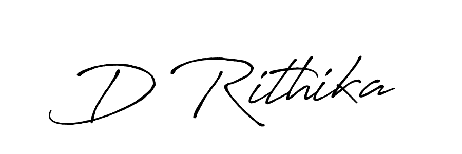 How to make D Rithika name signature. Use Antro_Vectra_Bolder style for creating short signs online. This is the latest handwritten sign. D Rithika signature style 7 images and pictures png