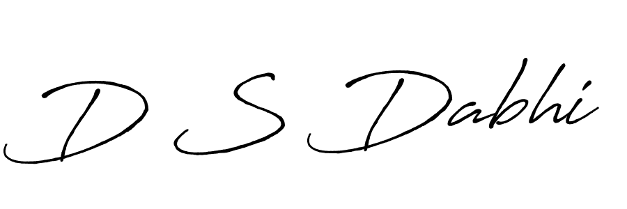 How to make D S Dabhi name signature. Use Antro_Vectra_Bolder style for creating short signs online. This is the latest handwritten sign. D S Dabhi signature style 7 images and pictures png