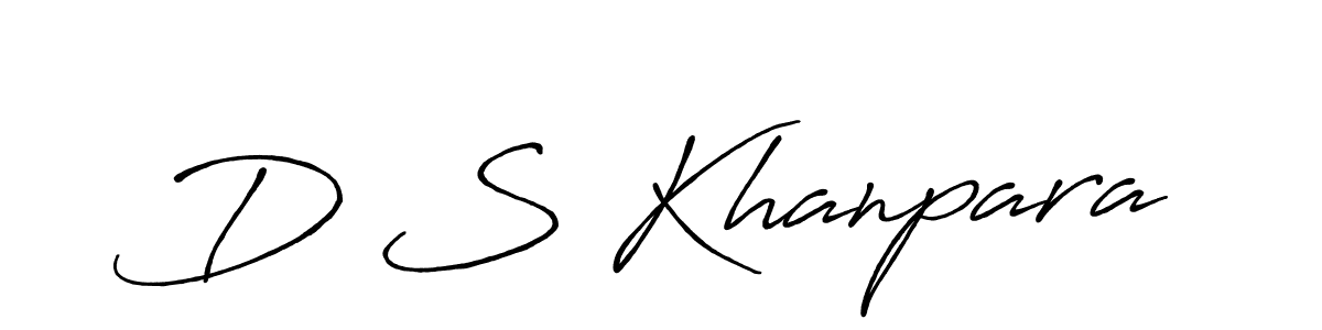Make a beautiful signature design for name D S Khanpara. With this signature (Antro_Vectra_Bolder) style, you can create a handwritten signature for free. D S Khanpara signature style 7 images and pictures png