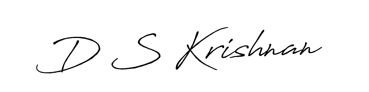 Also we have D S Krishnan name is the best signature style. Create professional handwritten signature collection using Antro_Vectra_Bolder autograph style. D S Krishnan signature style 7 images and pictures png