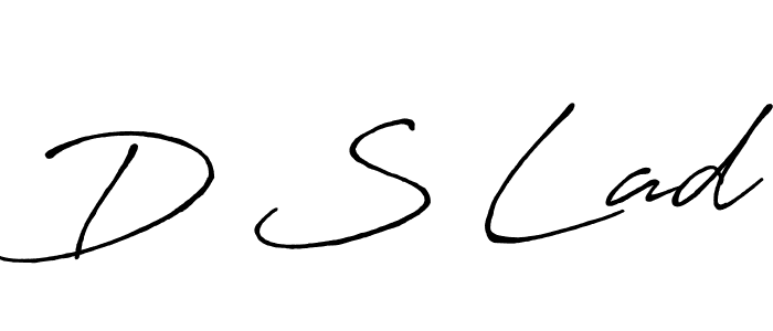 The best way (Antro_Vectra_Bolder) to make a short signature is to pick only two or three words in your name. The name D S Lad include a total of six letters. For converting this name. D S Lad signature style 7 images and pictures png