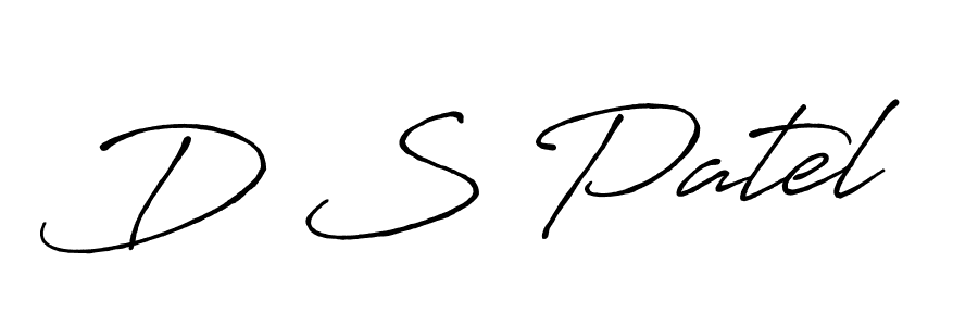 How to make D S Patel name signature. Use Antro_Vectra_Bolder style for creating short signs online. This is the latest handwritten sign. D S Patel signature style 7 images and pictures png