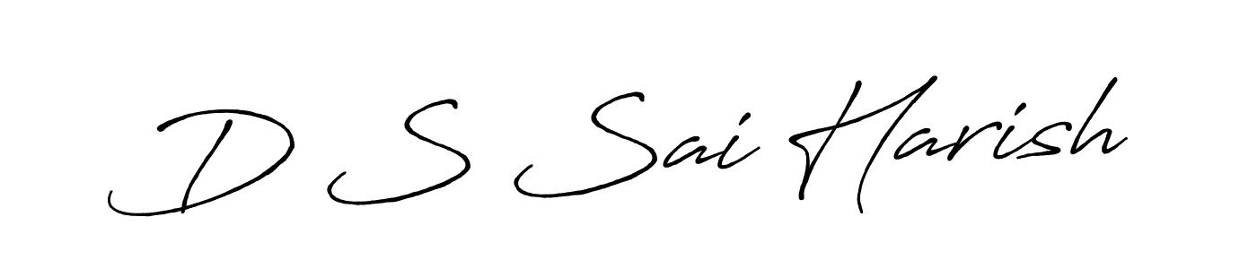 Use a signature maker to create a handwritten signature online. With this signature software, you can design (Antro_Vectra_Bolder) your own signature for name D S Sai Harish. D S Sai Harish signature style 7 images and pictures png