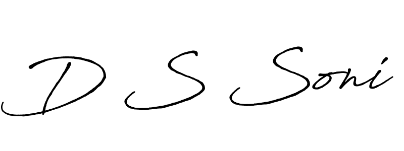Make a beautiful signature design for name D S Soni. With this signature (Antro_Vectra_Bolder) style, you can create a handwritten signature for free. D S Soni signature style 7 images and pictures png