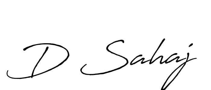 Also we have D Sahaj name is the best signature style. Create professional handwritten signature collection using Antro_Vectra_Bolder autograph style. D Sahaj signature style 7 images and pictures png