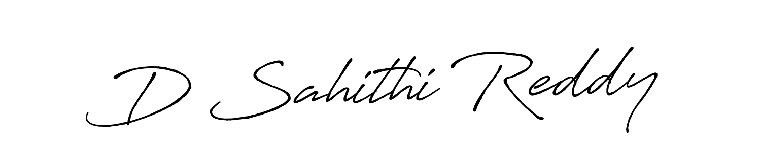 Also You can easily find your signature by using the search form. We will create D Sahithi Reddy name handwritten signature images for you free of cost using Antro_Vectra_Bolder sign style. D Sahithi Reddy signature style 7 images and pictures png