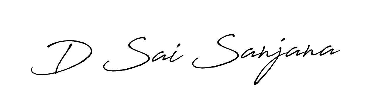 Make a beautiful signature design for name D Sai Sanjana. With this signature (Antro_Vectra_Bolder) style, you can create a handwritten signature for free. D Sai Sanjana signature style 7 images and pictures png