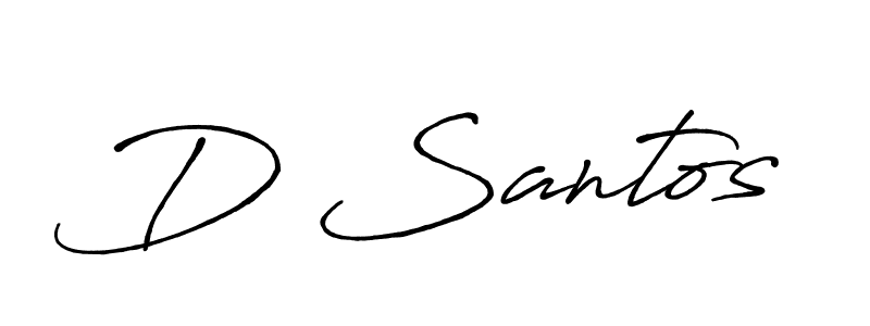 Make a beautiful signature design for name D Santos. With this signature (Antro_Vectra_Bolder) style, you can create a handwritten signature for free. D Santos signature style 7 images and pictures png