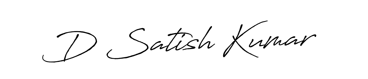 Make a beautiful signature design for name D Satish Kumar. With this signature (Antro_Vectra_Bolder) style, you can create a handwritten signature for free. D Satish Kumar signature style 7 images and pictures png