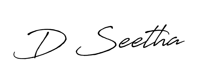 Similarly Antro_Vectra_Bolder is the best handwritten signature design. Signature creator online .You can use it as an online autograph creator for name D Seetha. D Seetha signature style 7 images and pictures png