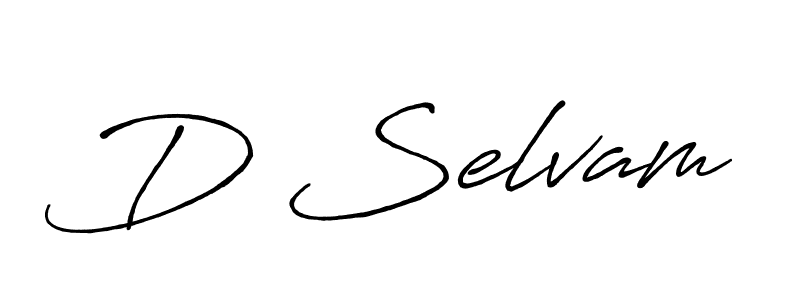 Create a beautiful signature design for name D Selvam. With this signature (Antro_Vectra_Bolder) fonts, you can make a handwritten signature for free. D Selvam signature style 7 images and pictures png