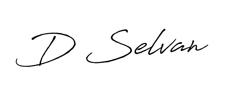 Also we have D Selvan name is the best signature style. Create professional handwritten signature collection using Antro_Vectra_Bolder autograph style. D Selvan signature style 7 images and pictures png