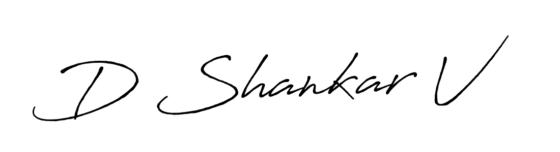 How to make D Shankar V name signature. Use Antro_Vectra_Bolder style for creating short signs online. This is the latest handwritten sign. D Shankar V signature style 7 images and pictures png