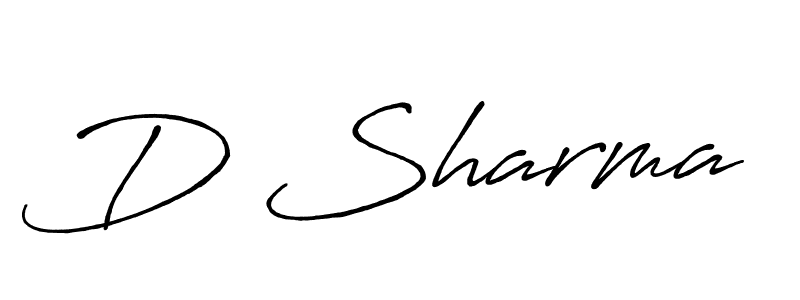 How to make D Sharma name signature. Use Antro_Vectra_Bolder style for creating short signs online. This is the latest handwritten sign. D Sharma signature style 7 images and pictures png