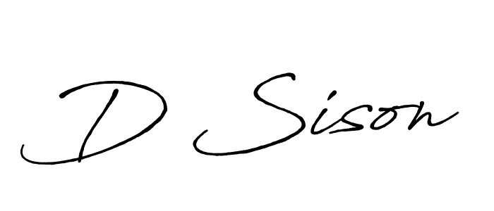 How to make D Sison signature? Antro_Vectra_Bolder is a professional autograph style. Create handwritten signature for D Sison name. D Sison signature style 7 images and pictures png