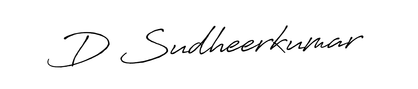 How to make D Sudheerkumar name signature. Use Antro_Vectra_Bolder style for creating short signs online. This is the latest handwritten sign. D Sudheerkumar signature style 7 images and pictures png