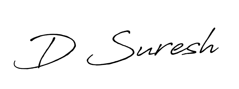Design your own signature with our free online signature maker. With this signature software, you can create a handwritten (Antro_Vectra_Bolder) signature for name D Suresh. D Suresh signature style 7 images and pictures png