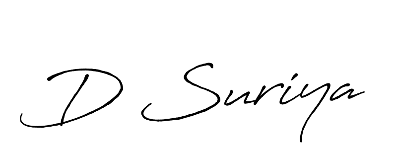 Create a beautiful signature design for name D Suriya. With this signature (Antro_Vectra_Bolder) fonts, you can make a handwritten signature for free. D Suriya signature style 7 images and pictures png