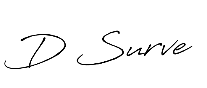 Create a beautiful signature design for name D Surve. With this signature (Antro_Vectra_Bolder) fonts, you can make a handwritten signature for free. D Surve signature style 7 images and pictures png