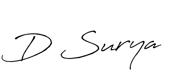 The best way (Antro_Vectra_Bolder) to make a short signature is to pick only two or three words in your name. The name D Surya include a total of six letters. For converting this name. D Surya signature style 7 images and pictures png