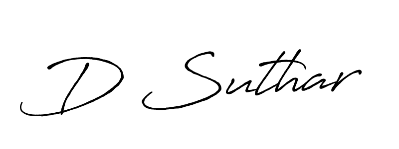 How to make D Suthar name signature. Use Antro_Vectra_Bolder style for creating short signs online. This is the latest handwritten sign. D Suthar signature style 7 images and pictures png