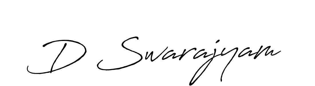 Create a beautiful signature design for name D Swarajyam. With this signature (Antro_Vectra_Bolder) fonts, you can make a handwritten signature for free. D Swarajyam signature style 7 images and pictures png