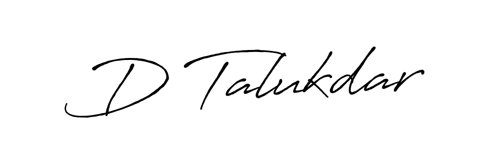 Use a signature maker to create a handwritten signature online. With this signature software, you can design (Antro_Vectra_Bolder) your own signature for name D Talukdar. D Talukdar signature style 7 images and pictures png