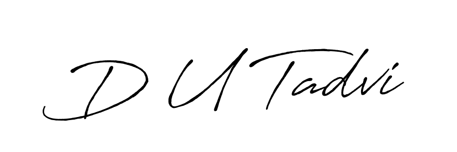 Use a signature maker to create a handwritten signature online. With this signature software, you can design (Antro_Vectra_Bolder) your own signature for name D U Tadvi. D U Tadvi signature style 7 images and pictures png