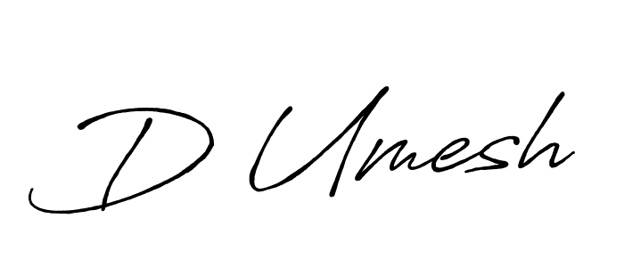 D Umesh stylish signature style. Best Handwritten Sign (Antro_Vectra_Bolder) for my name. Handwritten Signature Collection Ideas for my name D Umesh. D Umesh signature style 7 images and pictures png